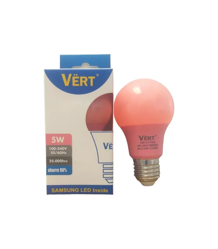 BOM. SAMSUNG LED 5W ROSADO E27 100-240