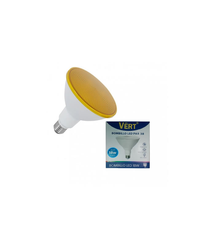 BOMBILLO LED PAR 38" 18W LUZ AMARILLA 85-265V VERT