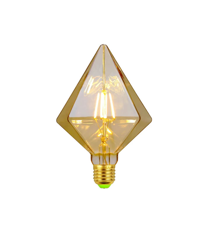 BOMBILLO VINTAGE T/PIRAMIDE TEXTUR. 6W 110V E27 VERT